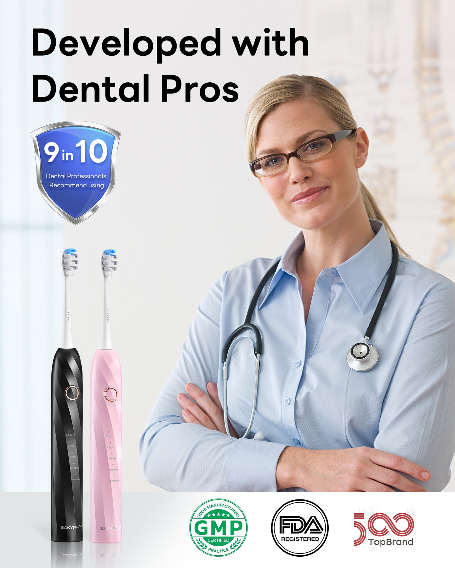 SAKYPRORAL Electric Toothbrush T2 Max Black