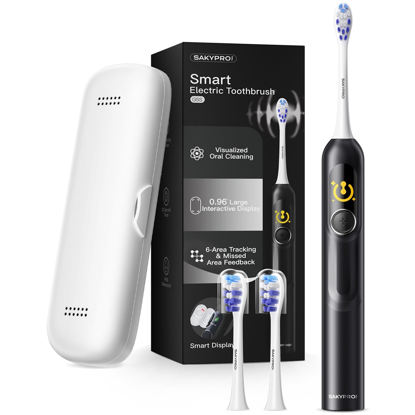 G5S Smart Electric Toothbrush 2 Brush Heads White