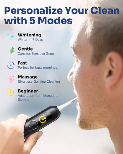 G5S Smart Electric Toothbrush 2 Brush Heads Black