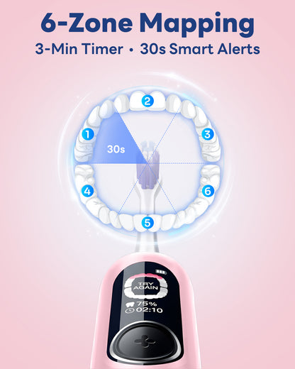 G5S Smart Electric Toothbrush 6 Brush Heads Pink