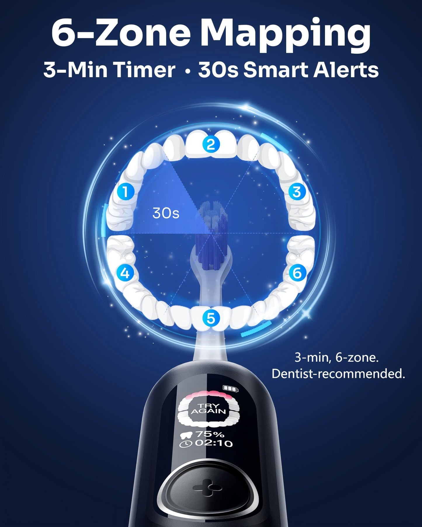 G5S Smart Electric Toothbrush 2 Brush Heads Black