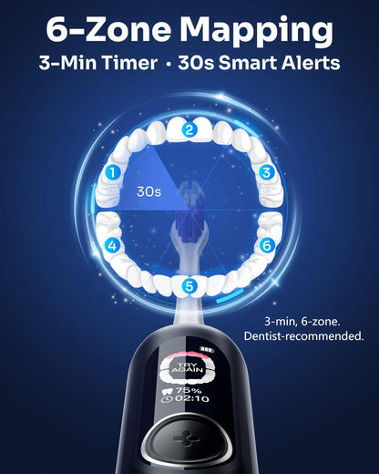 G5S Smart Electric Toothbrush 2 Brush Heads Black