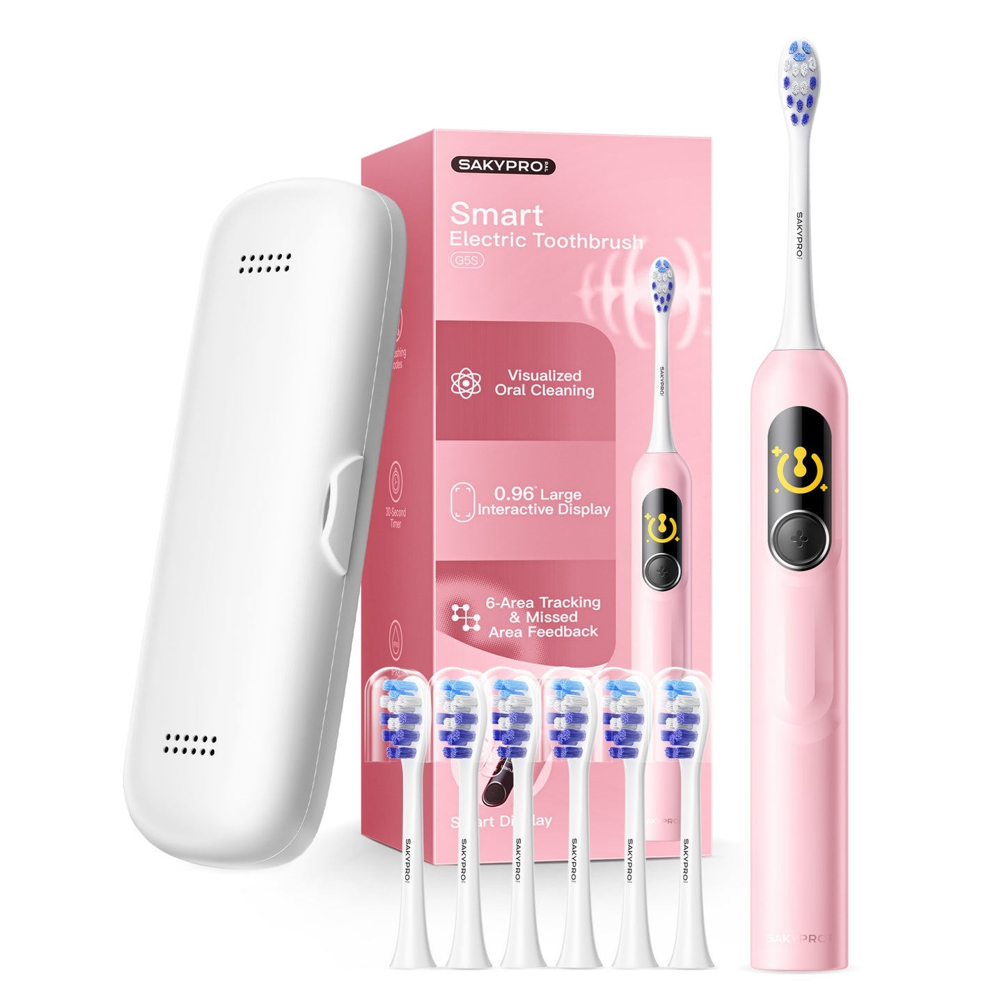 G5S Smart Electric Toothbrush 6 Brush Heads Blue