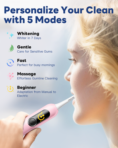 G5S Smart Electric Toothbrush 6 Brush Heads Pink