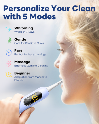 G5S Smart Electric Toothbrush 6 Brush Heads Blue