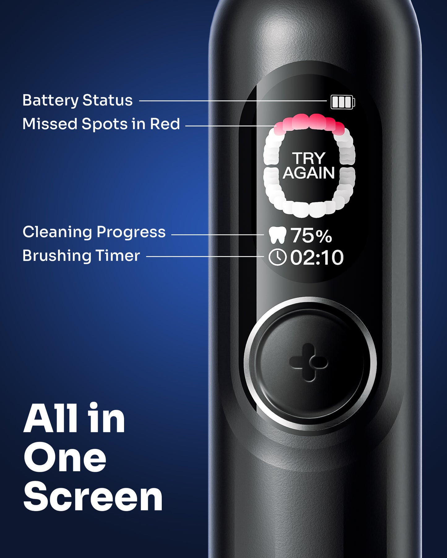 G5S Smart Electric Toothbrush 2 Brush Heads Black