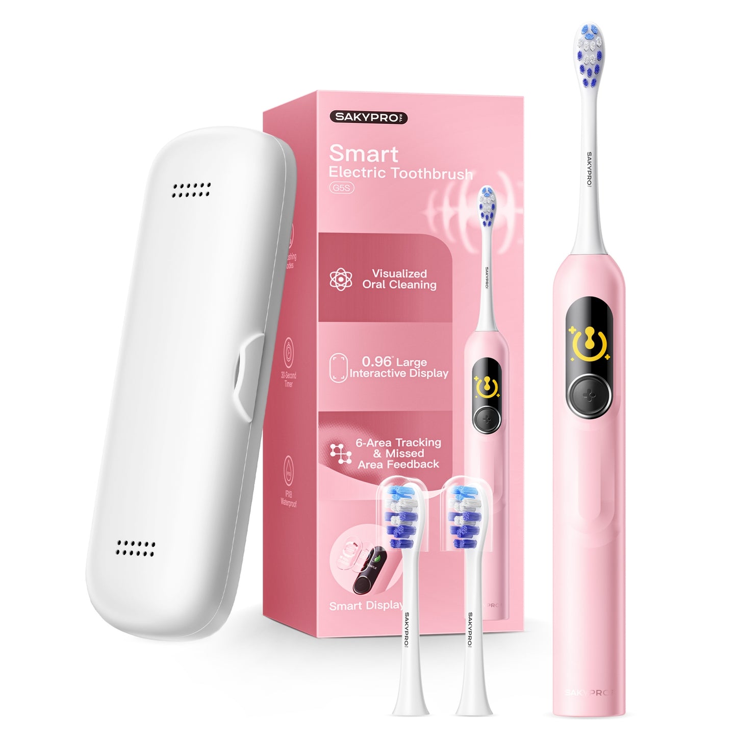G5S Smart Electric Toothbrush 2 Brush Heads Black